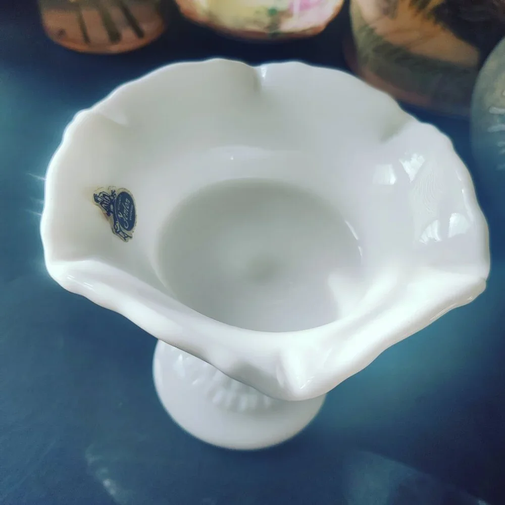 Fenton Compote in White Milk Glass, produced only in 1985. Tokyo Design 5